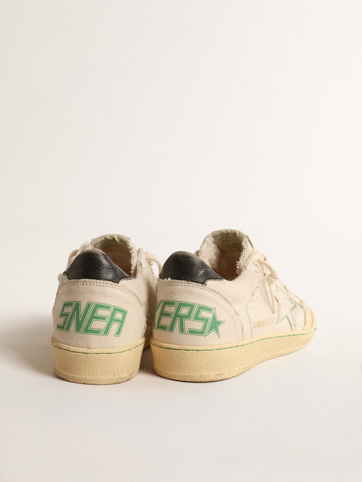 Ball Star con stella in canvas vaniglia e talloncino in pelle