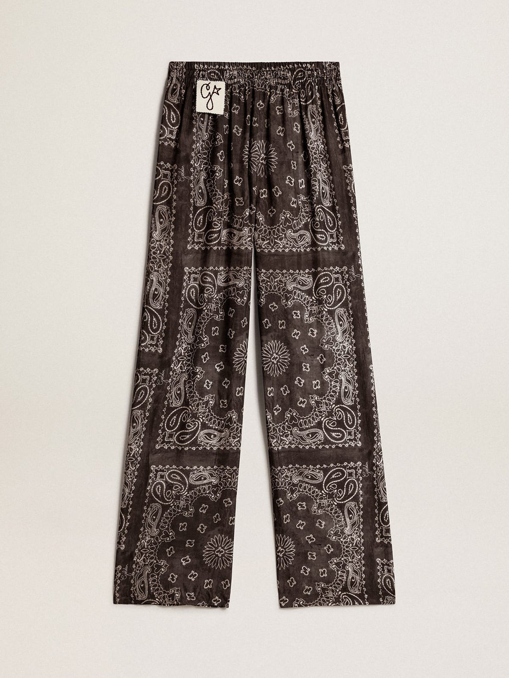 Pantalone jogging di colore antracite con stampa paisley