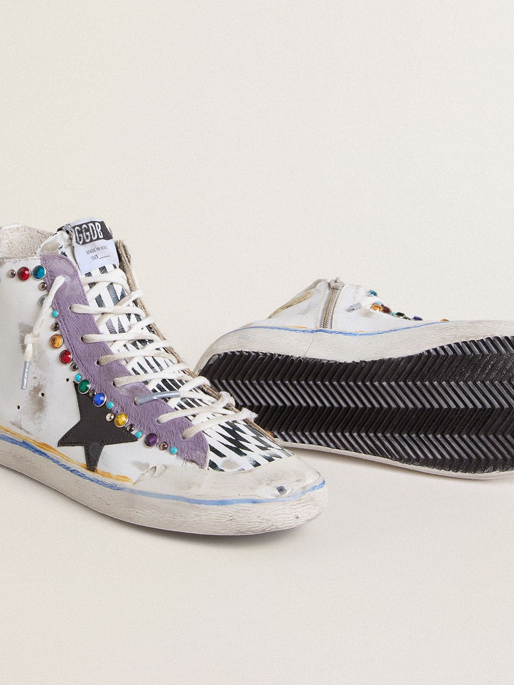 Men’s Francy Penstar LAB with black leather star and multicolor studs