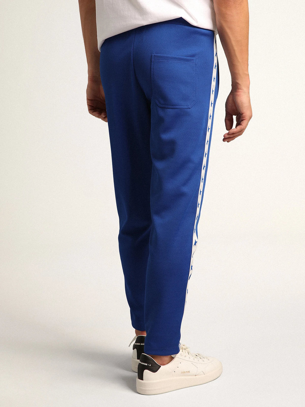 Pantalone jogging da uomo di colore bluette con stelle sui lati