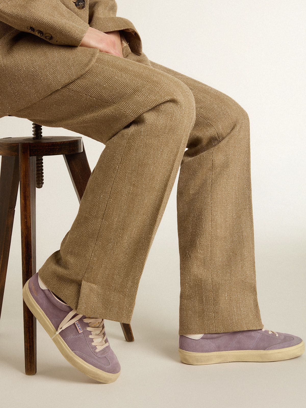 Women's Soul Star in lilac suede with white leather heel tab