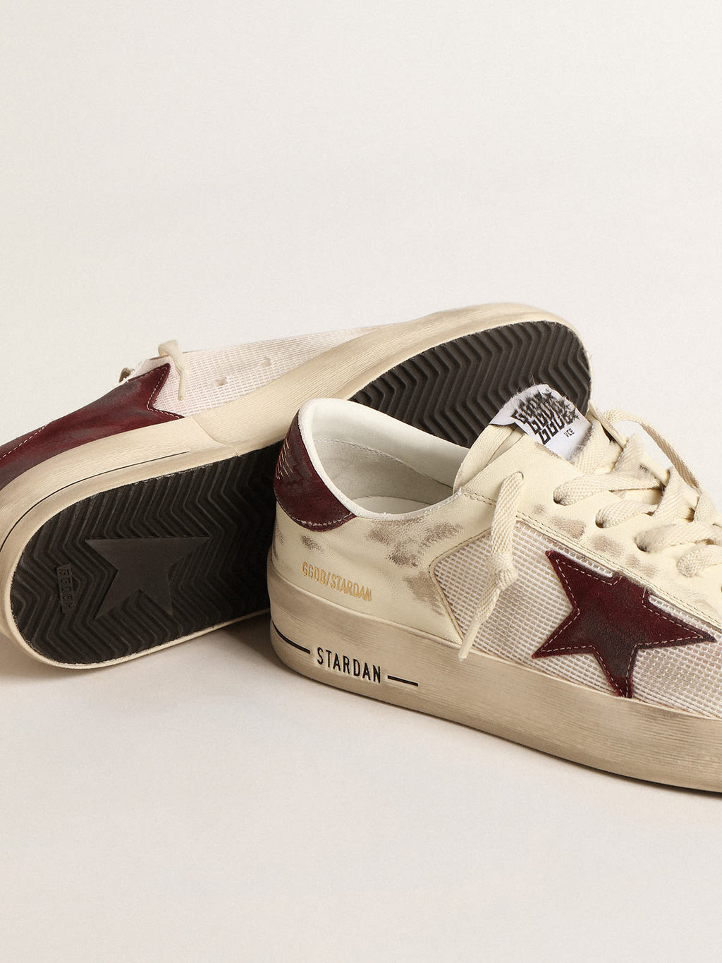 Stardan in rete e nappa con stella e talloncino in suede vino