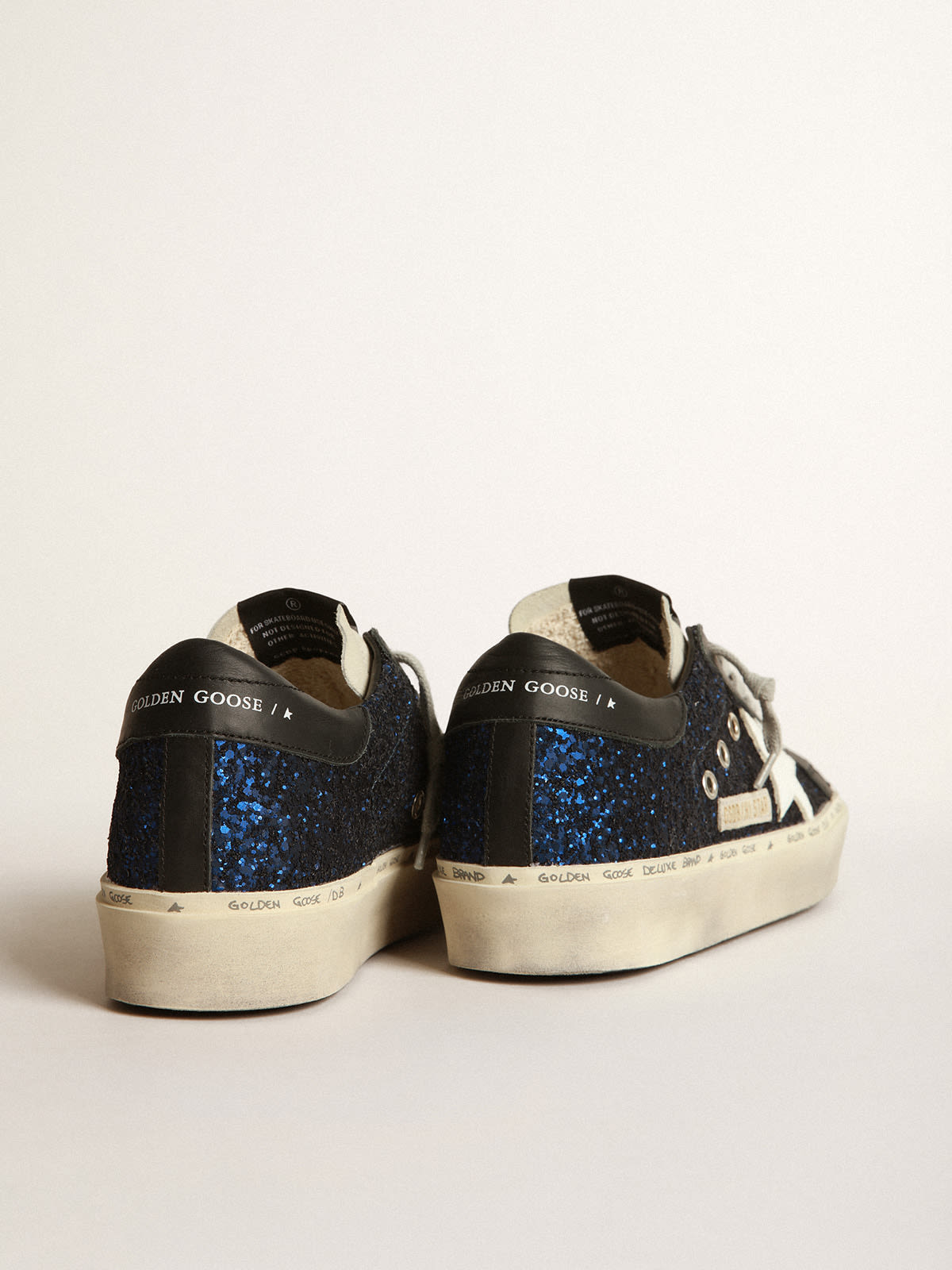 Sneakers Hi Star in suede con glitter blu