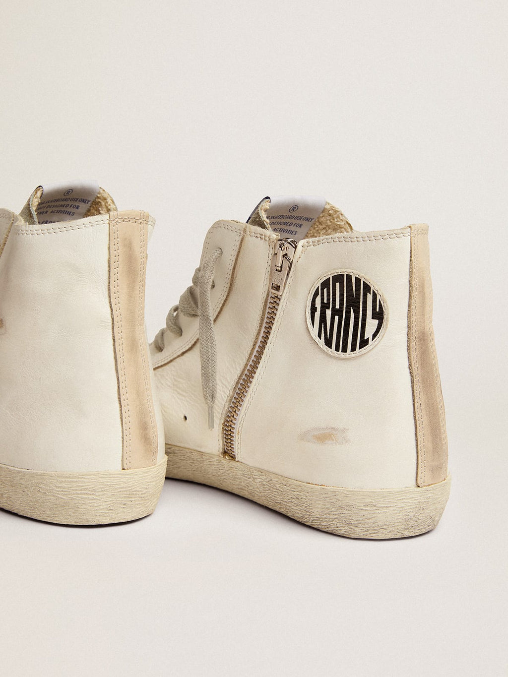Sneakers Francy in pelle con stella in camoscio argentato