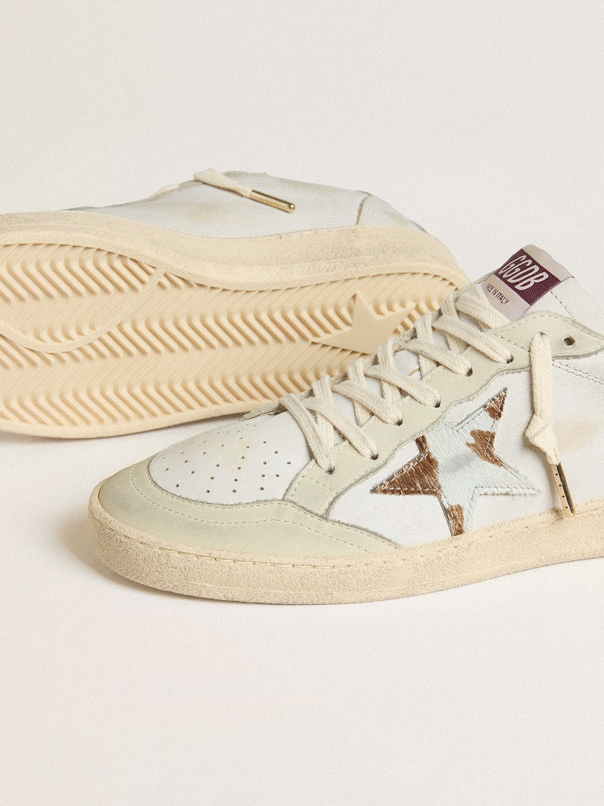 Ball Star with animal-print pony skin star and tobacco leather heel tab