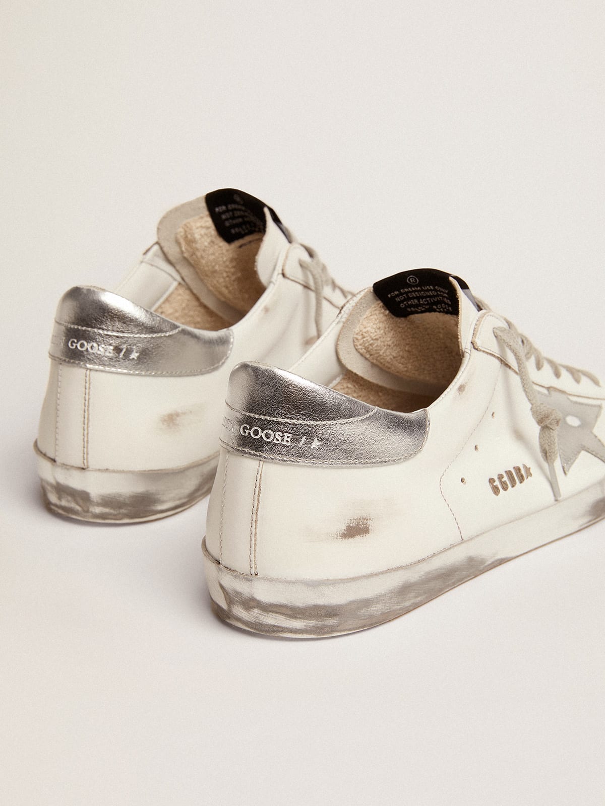 Sneakers Super-Star con stella e talloncino in glitter