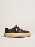 Scarpe Space-Star Donna in nylon nero trapuntato e fodera in shearling