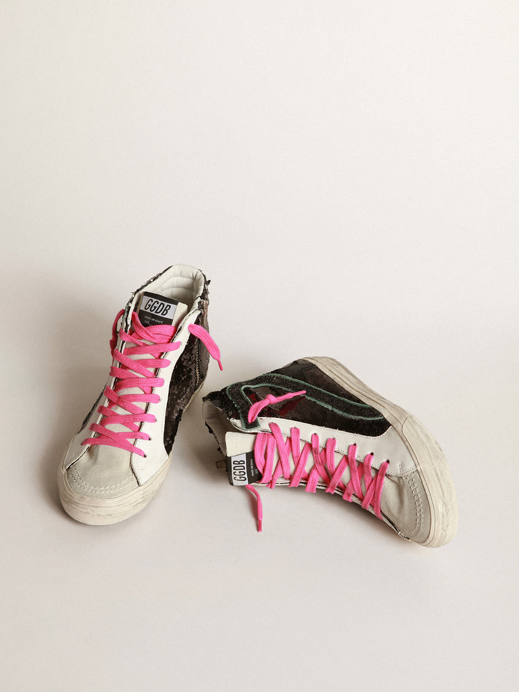 Sneakers Slide con paillettes nere