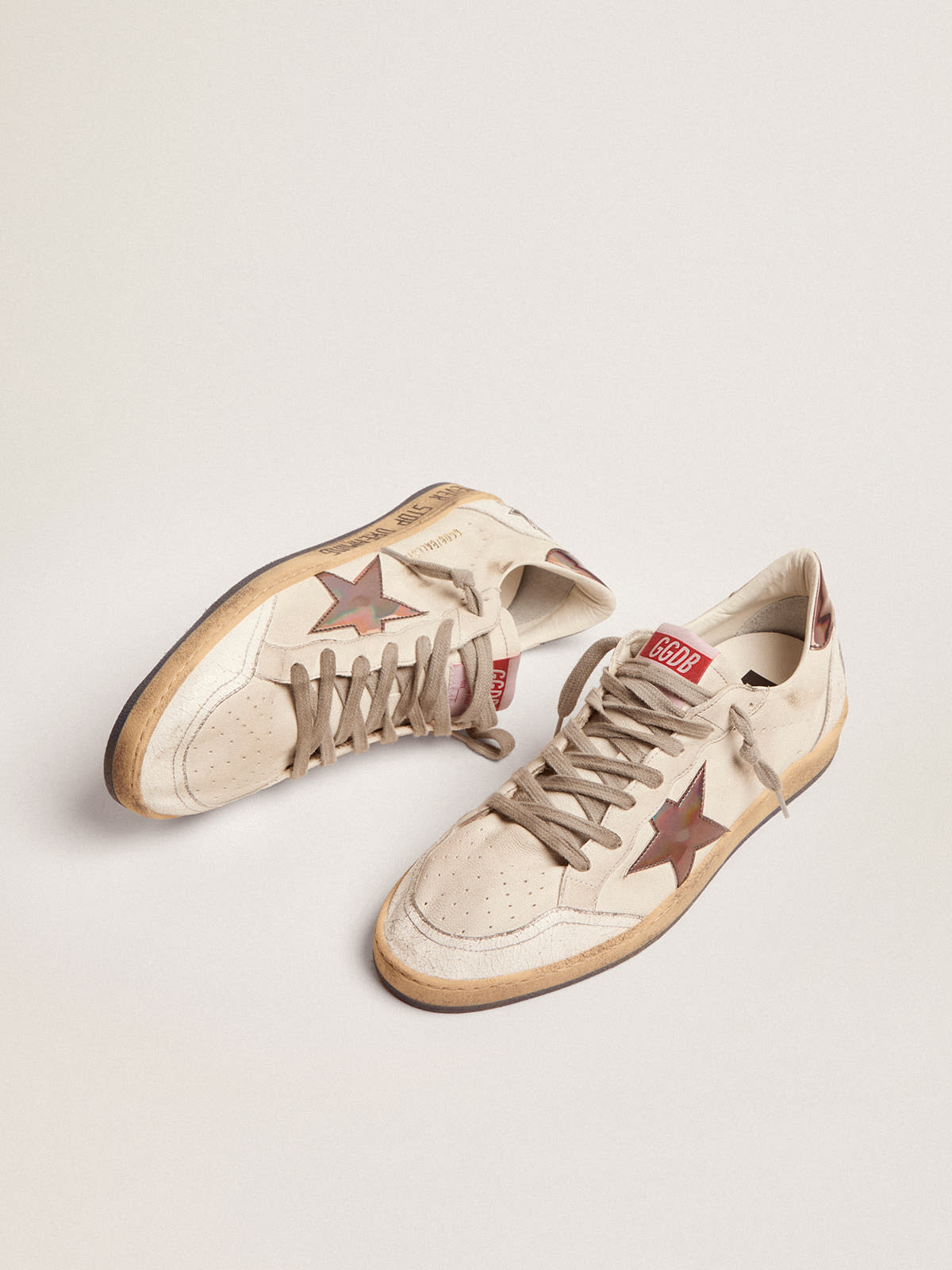 Ball Star in nappa con inserti olografici e scritta sulla suola