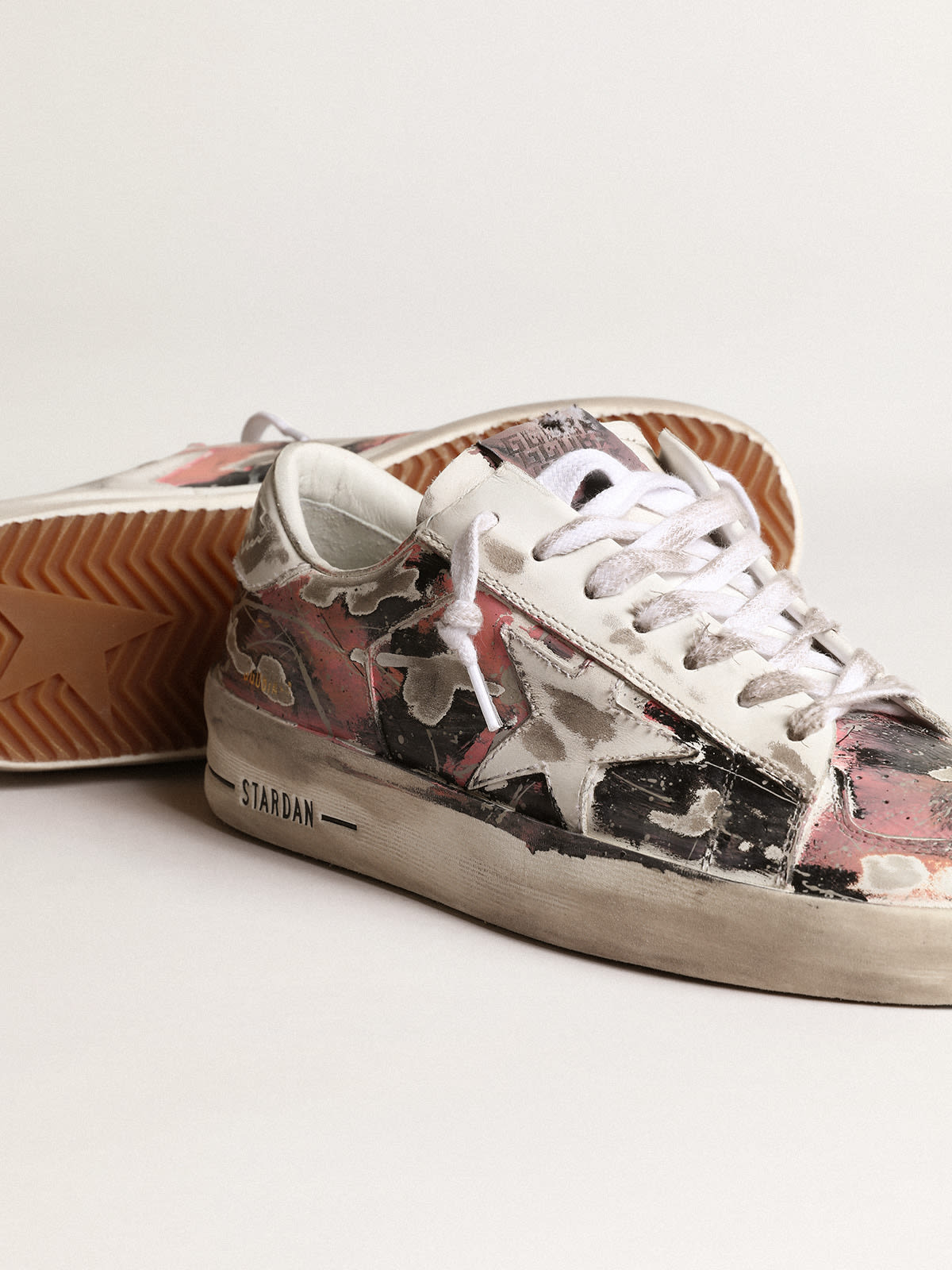 Stardan LAB donna in pelle con schizzi di vernice
