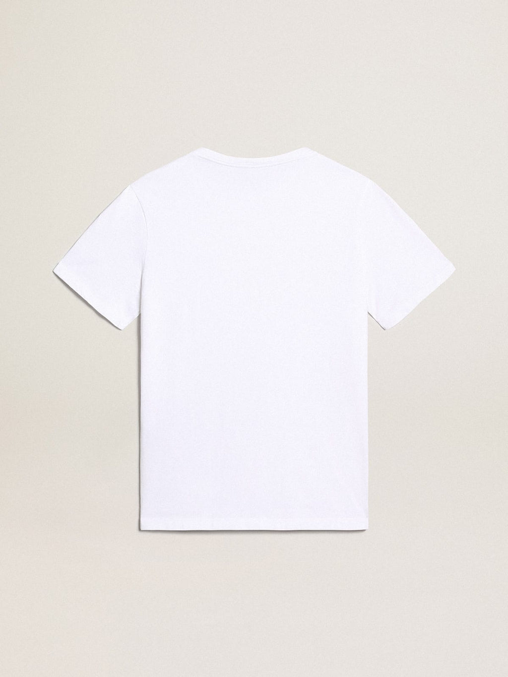 T-shirt bianca Collezione Golden con logo nero a contrasto sul davanti