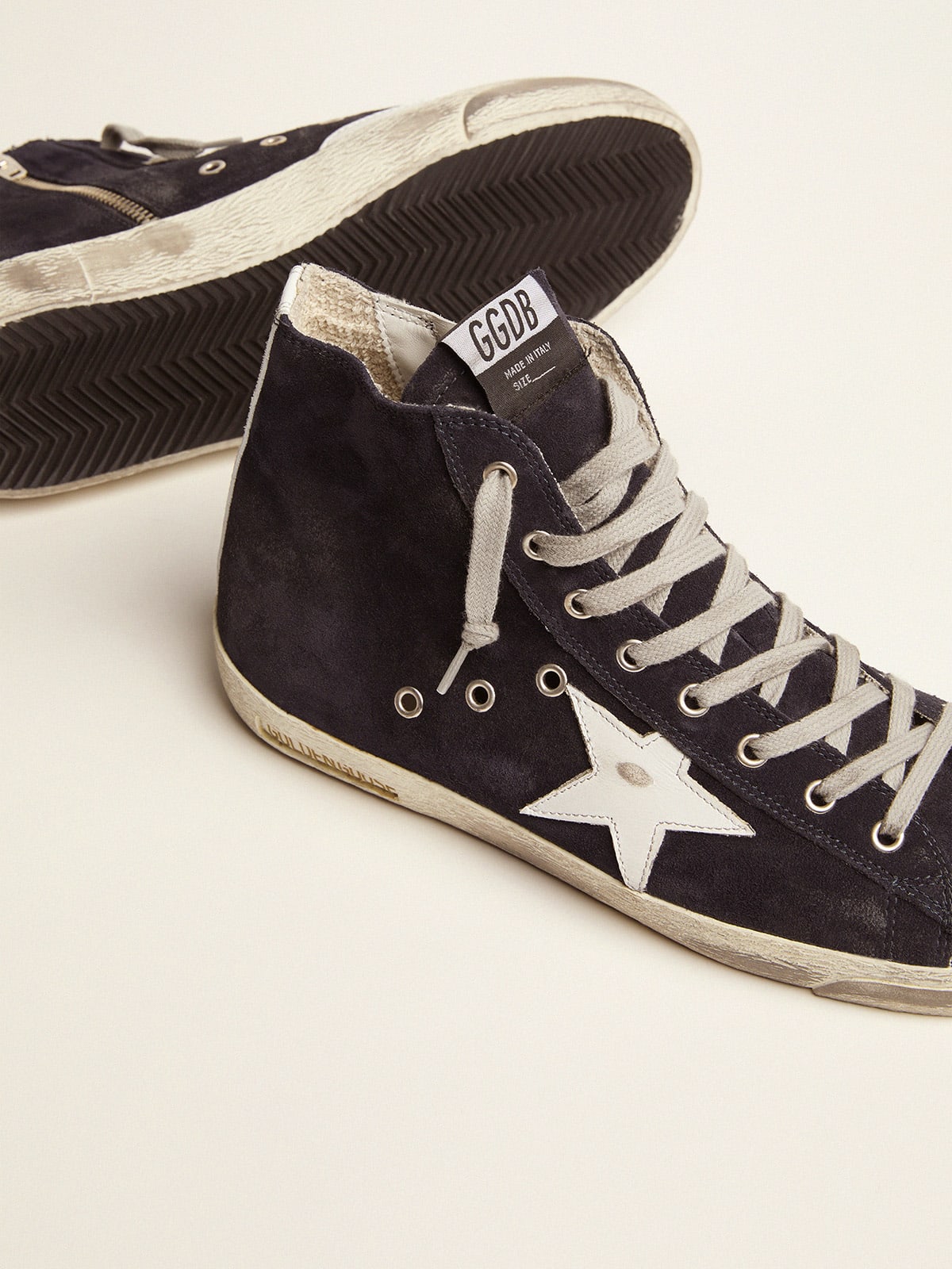 Sneakers Francy in pelle con stella e talloncino in pelle