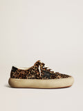Scarpe Space-Star Uomo in cavallino leopardato con stella e talloncino in pelle nera