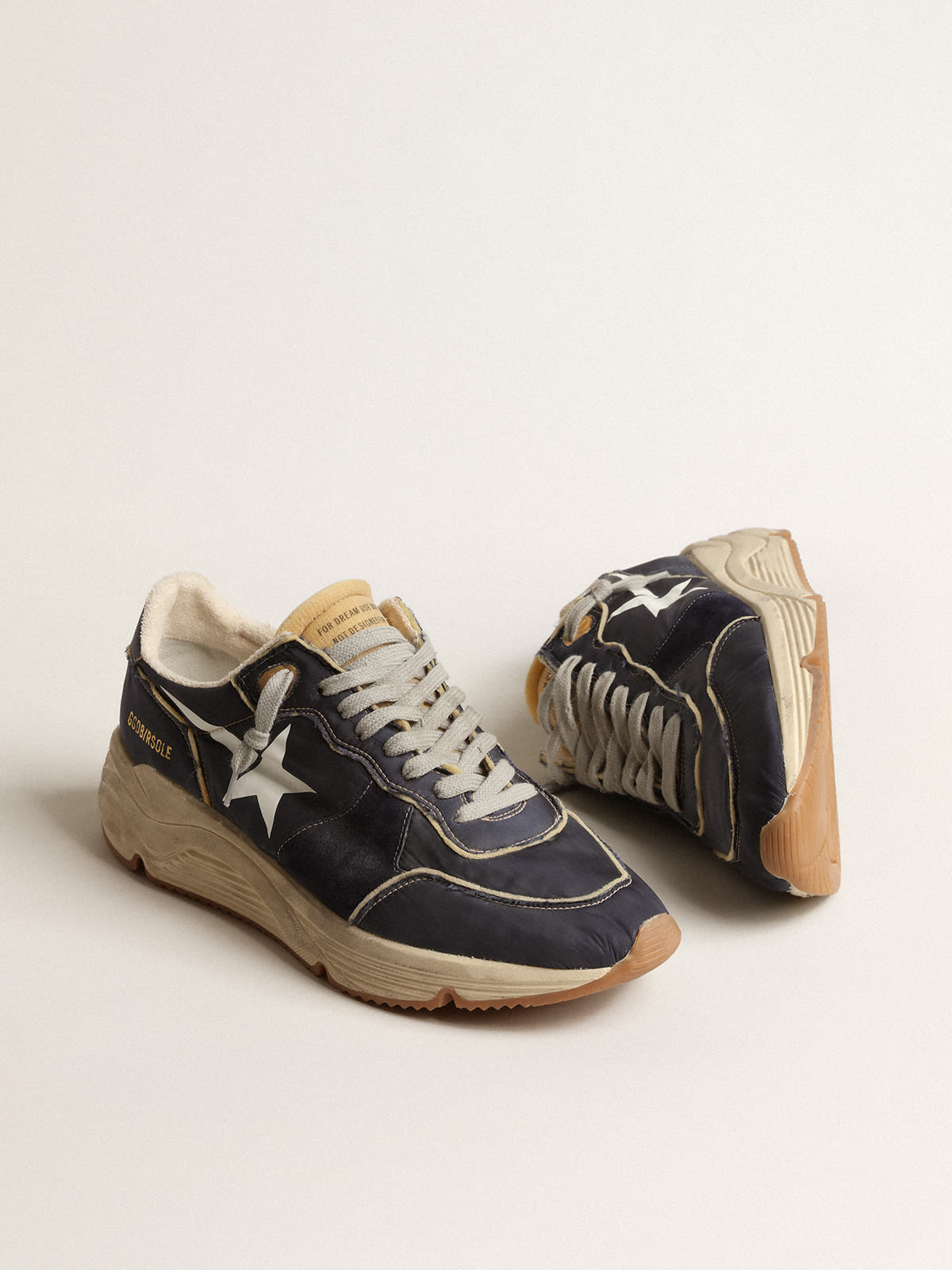 Running Sole in nylon blu con stella stampata bianca