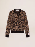 Maglione girocollo in lana con motivo animalier jacquard