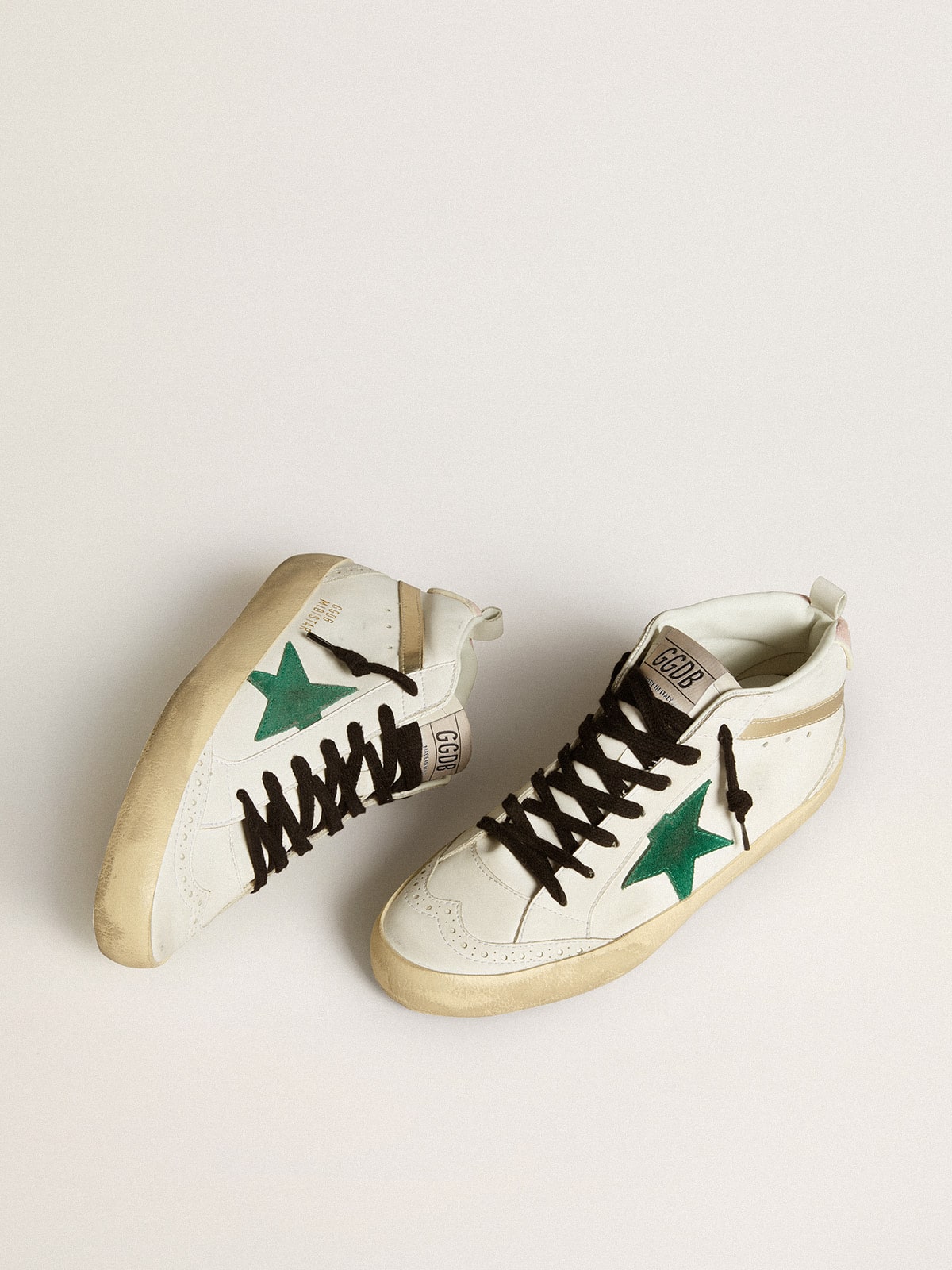 Women's Bio-based Mid Star with green suede star and pink suede heel tab