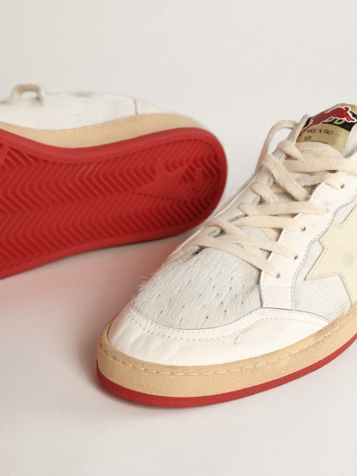 Ball Star Uomo LTD CNY in cavallino bianco con stella in pelle