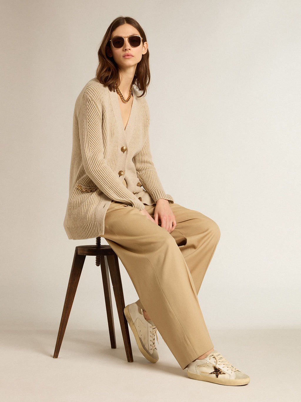 Super-Star LTD in canvas e pelle con stella in cavallino leo