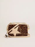 Borsa Star Bag bianco latte con inserto in cavallino stampato leo