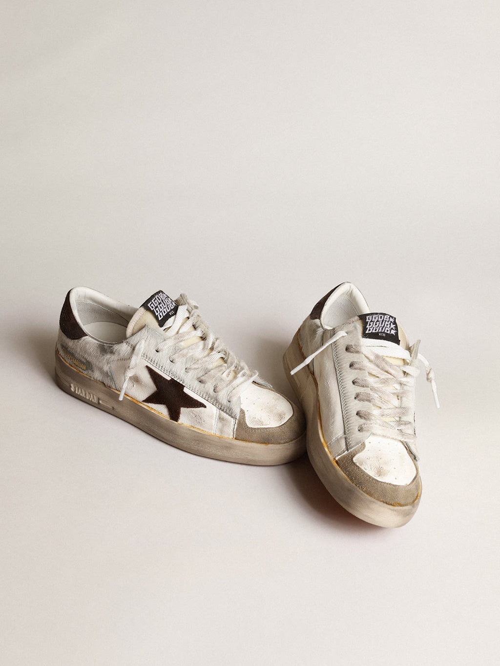 Stardan Donna in nappa e cavallino con stella in suede marrone