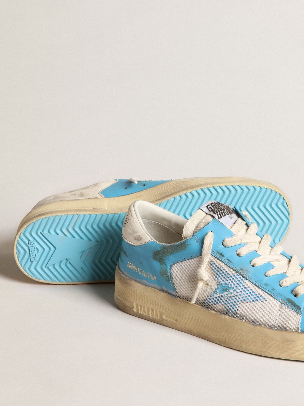 Stardan Donna LAB in nappa azzurra e rete bianca