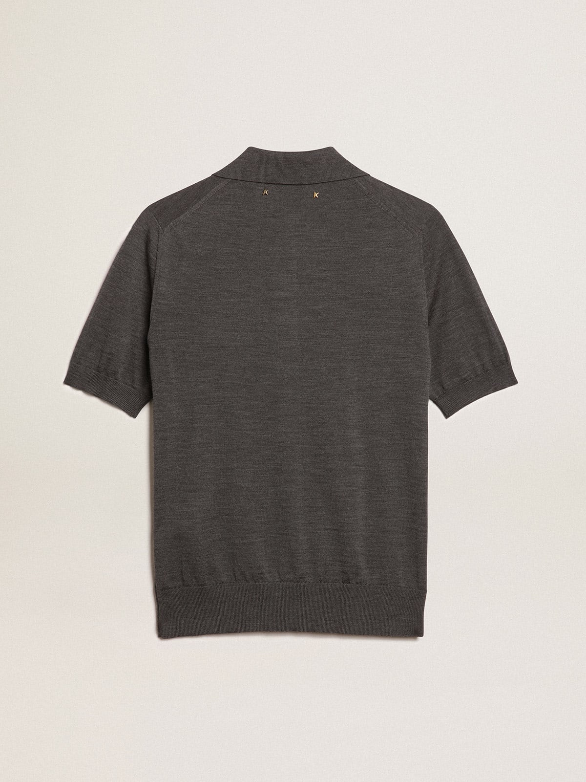 Polo da donna in lana merino di colore antracite