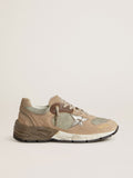 Women's Dad-Star in beige mesh and suede with silver leather star