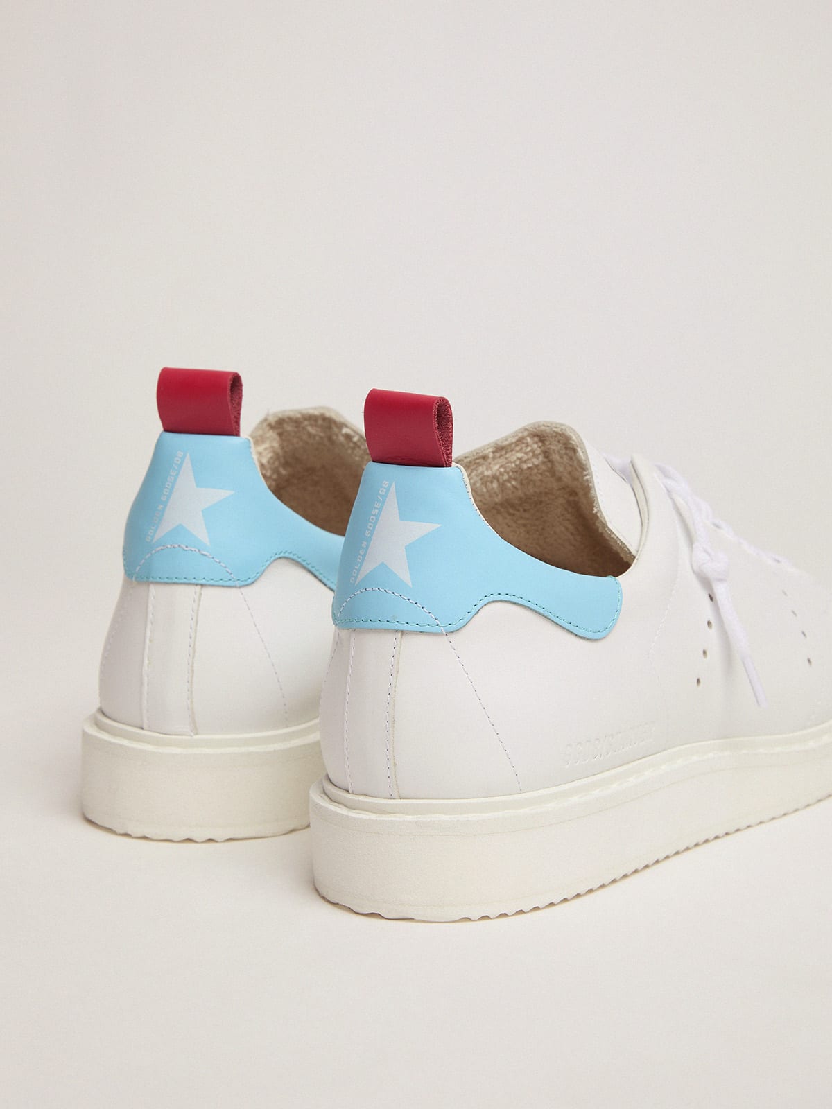 Sneaker Starter LTD bianche con talloncino azzurro