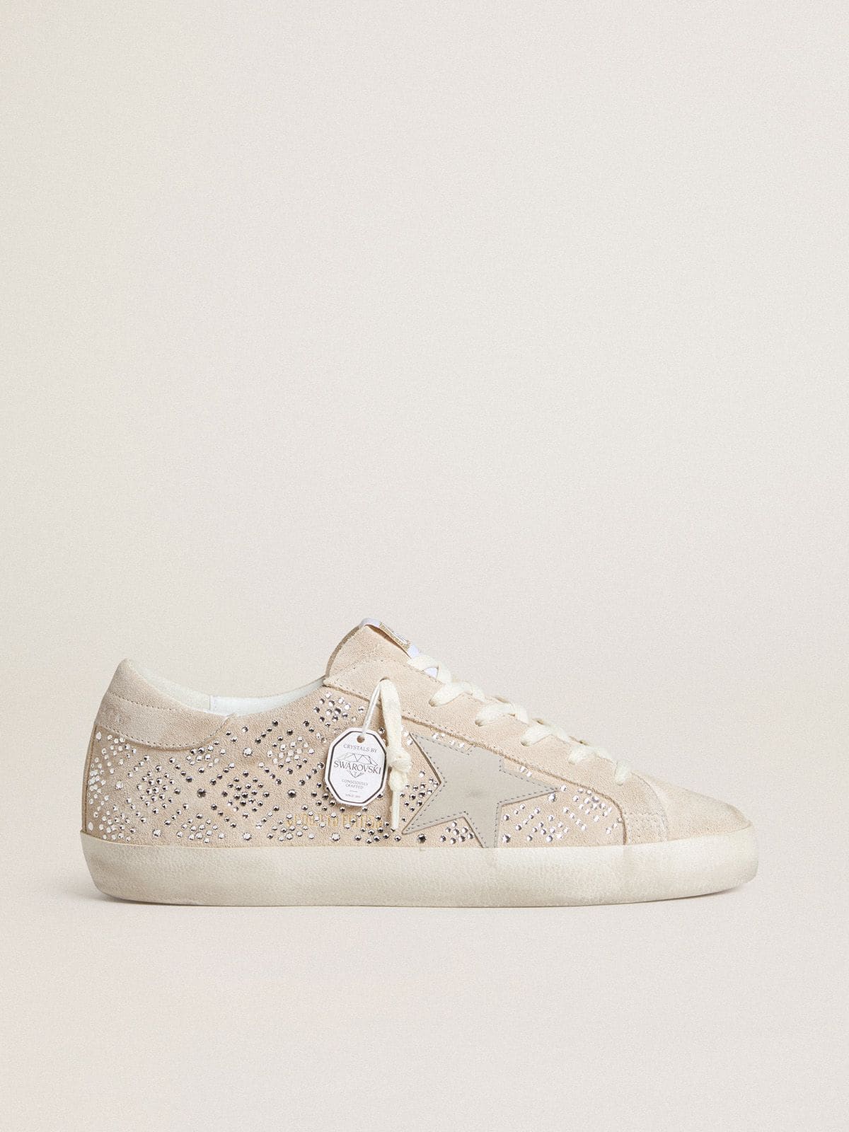 Women's Super-Star LTD in suede with Swarovski crystals and ice-gray leather star
